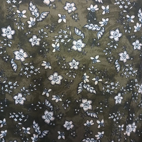 Old Navy Peasant Dress XL Mini Green Floral Balloon Sleeve Boho Forest Fairy - Picture 4 of 13